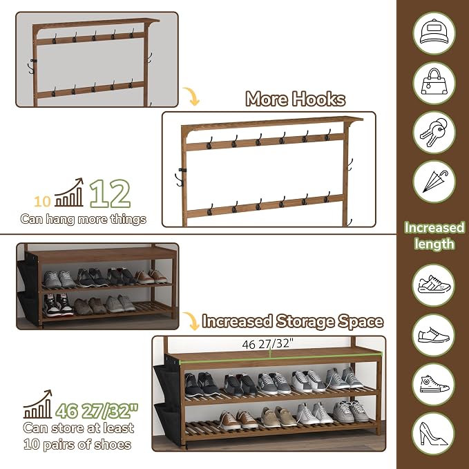 AMBIRD 6-in-1 Bamboo Hall Tree - Image 6