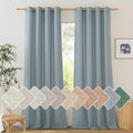 NICETOWN Thick Linen Stone Blue Curtains 108 inch Long by NICETOWN