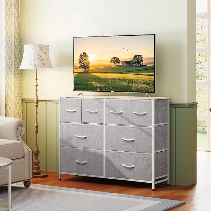 WLIVE 8 Drawer Dresser for Bedroom, Wide Fabric Dresser Storage Organizer - Image 2