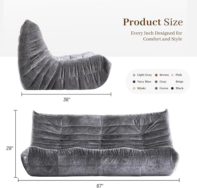 Bean Bag Chair, 3 Seater Fireside Chair, Giant Bean Bag Chairs - Image 3