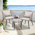 YITAHOME 3-Piece Wicker Small Patio Balcony Chair Set, Outdoor Rattan by YITAHOME