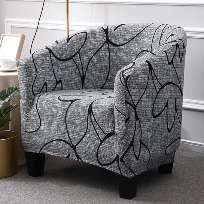 SearchI Club Chair Slipcover Stretch Barrel Chair Covers Printed Tub Chair - Image 2