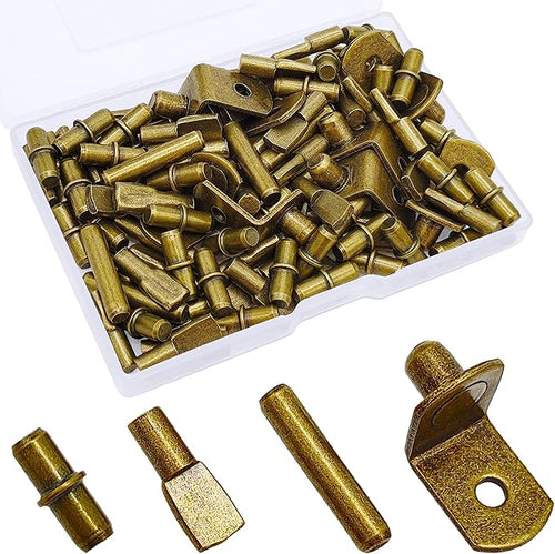 104Pcs Shelf Pins Pegs Kit, 4 Styles Shelf Support Pegs, Bookshelf Pegs by Cerpourt