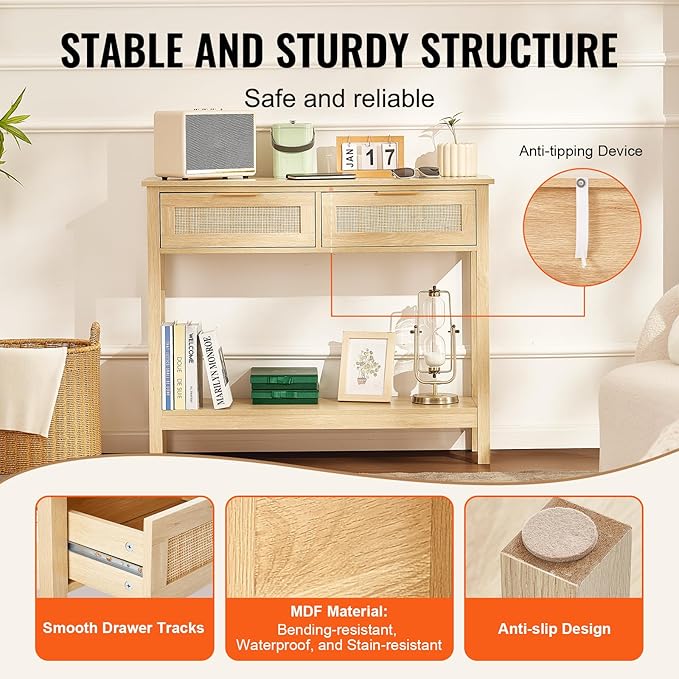 VEVOR Rattan Console Table - Image 6