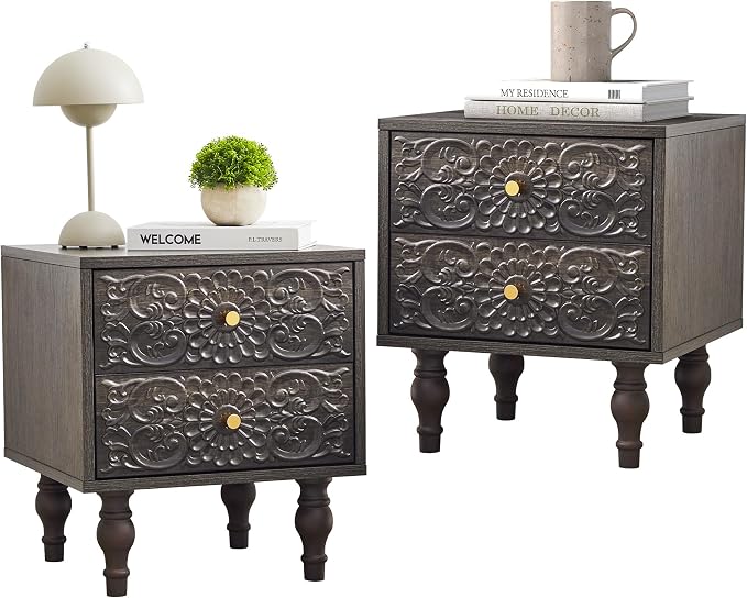Nightstand, Farmhouse Bedside Table by Unknown