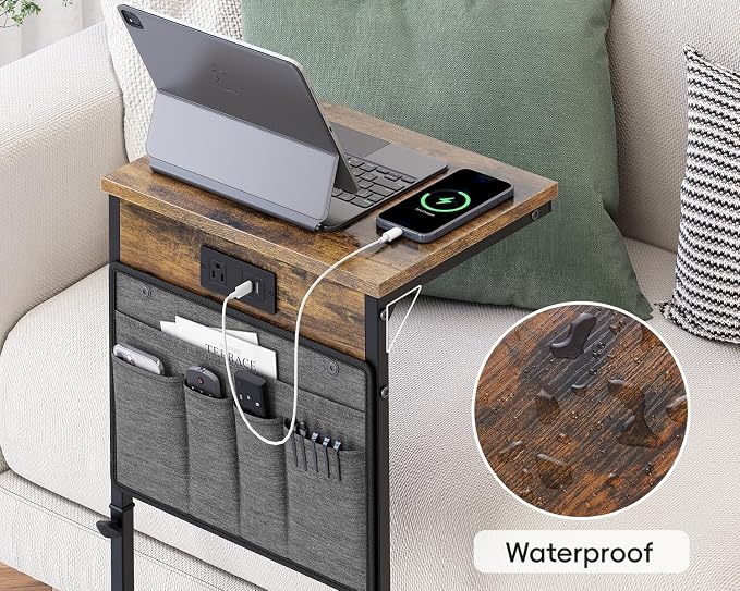 Vagusicc C-Shaped End Table Set of 2, Adjustable Height Side Table - Image 9