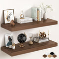 36Inch Walnut Floating Shelves for Wall, 12 Inch Deep Shelves for Bedroom by FunMemories