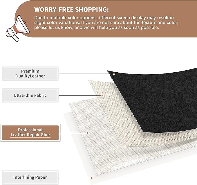 ONine Leather Repair Patch，Self-Adhesive Couch Patch，Multicolor Available - Image 2