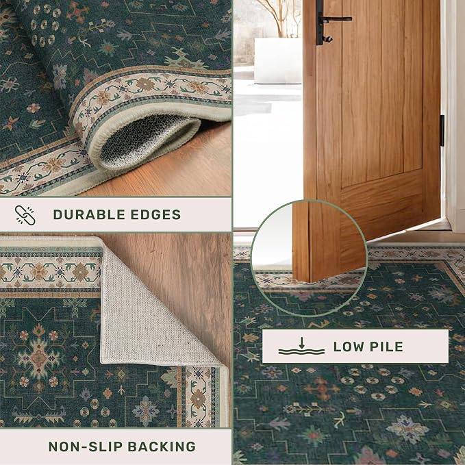Hazo Haus Vintage Dark Green 2x10 Hallway Runner Rug - Image 5