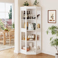 70''H Tall Corner Cabinet with Glass Doors, Farmhouse Storage Cabinet with 4 by ukaocai