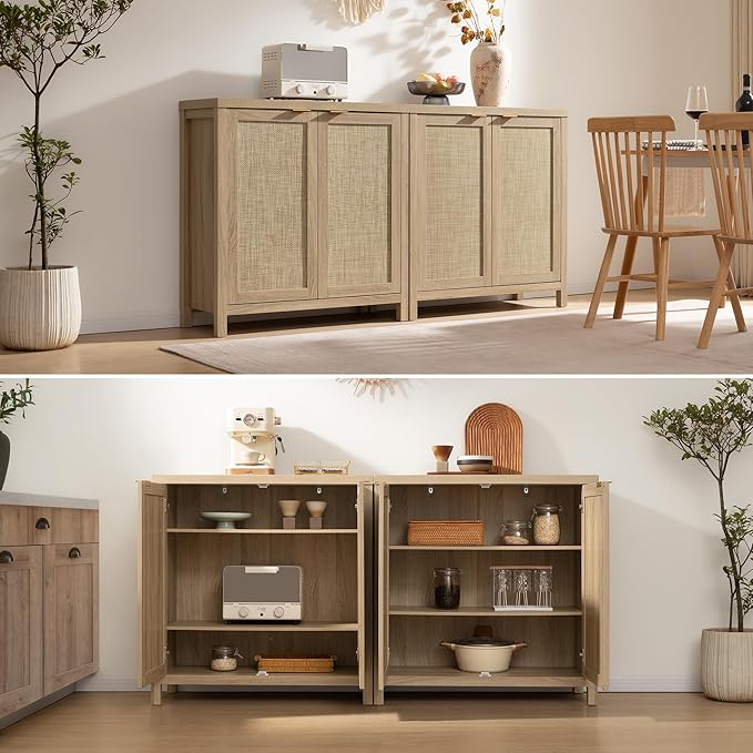 SICOTAS Rattan Sideboard Buffet Cabinet - Image 7
