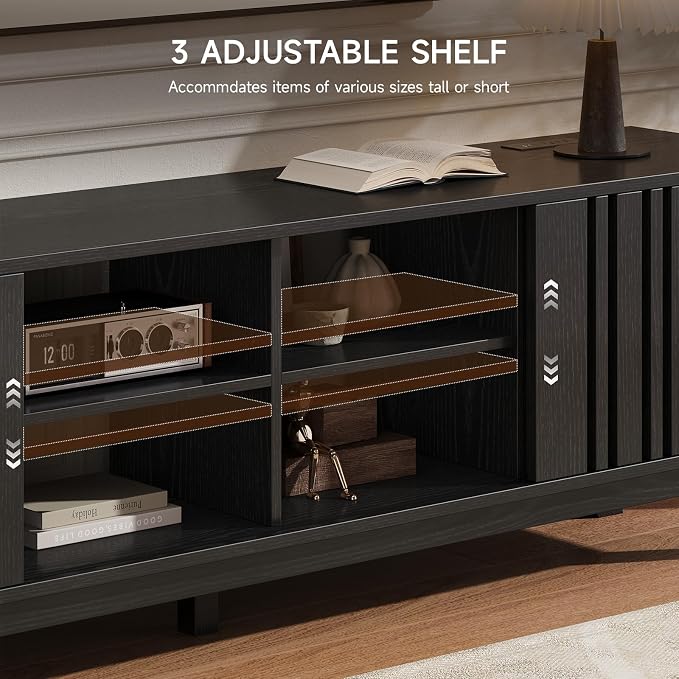 ONBRILL 70-Inch TV Stand for TVs up to 80 Inch, Mid-Century Modern Television - Image 6
