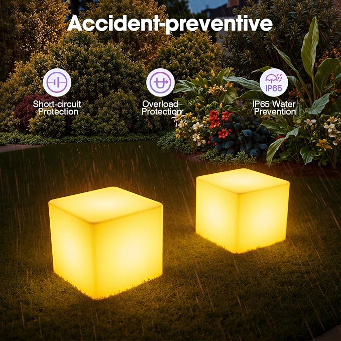 Rechargeable LED Cube Chair, 16 Colors Remote Conctrol Glow Furniture Stool - Image 6