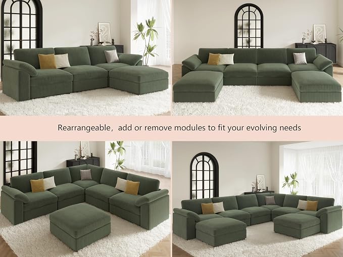 EASE MOOSE Oversized L Shaped Sectional Modular Sofa, Large U Shaped Sectional - Image 7