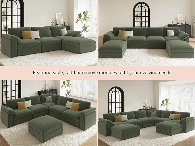 EASE MOOSE Oversized Sectional Modular Sofa, Deep Seat Modular Sectional Cloud - Image 7