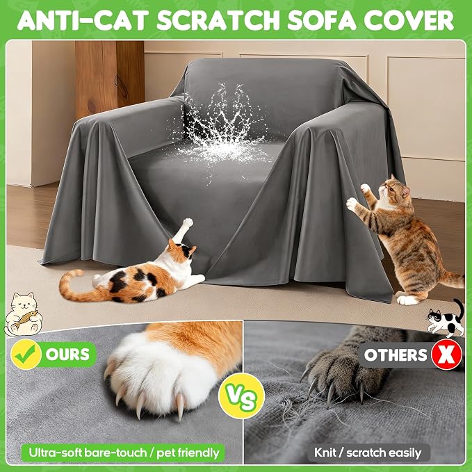 Couch Cover, Cat Scratch Resistant Sofa Cover, Waterproof Sofa Cover, Heavy - Image 3
