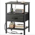 SUPERJARE Nightstand with Charging Station, Bed Side Table with Adjustable by SUPERJARE