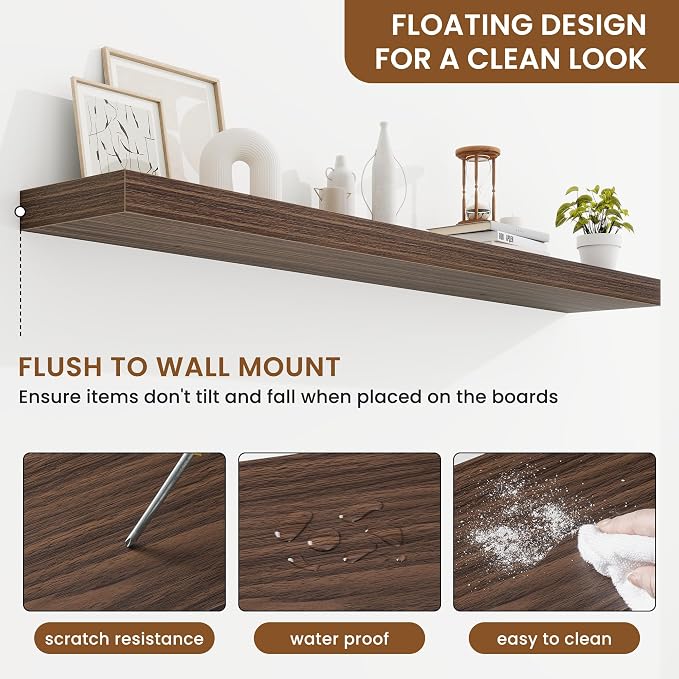fuqing Floating Shelves for Wall, Wall Mounted Wood Floating Shelf - Image 5