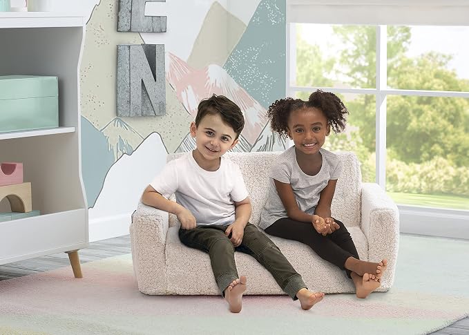 Delta Children Cozee Flip-Out Sherpa 2-in-1 Convertible Sofa to Lounger - Image 2