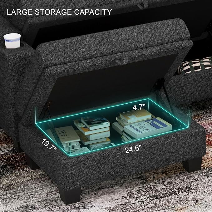 Belffin Standard Ottoman with Storage - Image 3