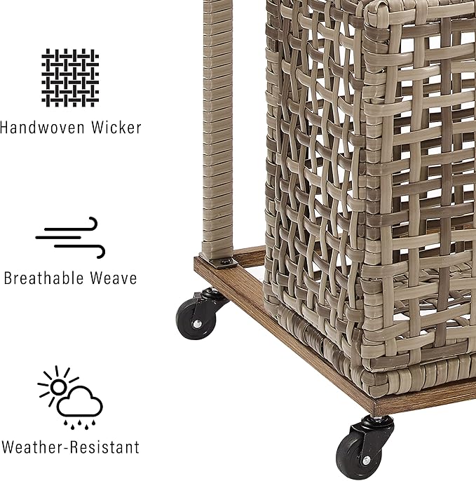 Crosley Furniture Ridley Wicker Outdoor Storage Pool Caddy - Image 9