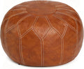 Thgonwid Unstuffed Moroccan Faux Leather Pouf Ottoman by Thgonwid
