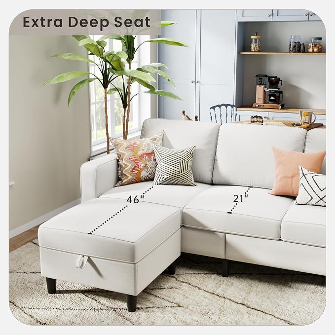 78" Sectional Sofa Couches for Living Room, Convertible L Shaped Couch - Image 5