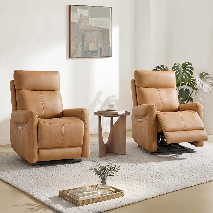 KISLOT Leather Recliner Chair Set of 2, Wall Hugger RV Recliners by Kislot