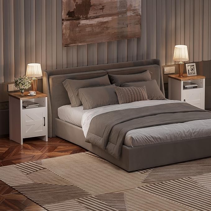 YESHOMY Farmhouse Modern Nightstand - Image 7