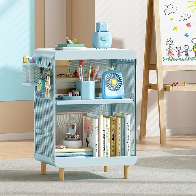 SYKIARIOL Kids Nightstand for Girls, Metal Bedside Table - Image 8