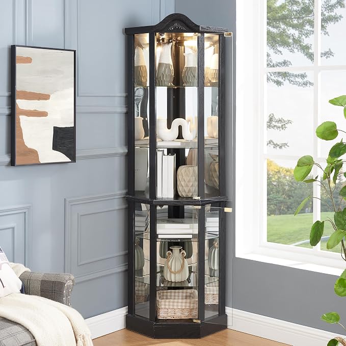 Glass Corner Display Cabinet - Image 5