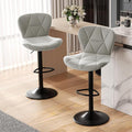 Nalupatio Modern Bar Stools Set of 2, Adjustable Faux Leather Upholstered by Nalupatio
