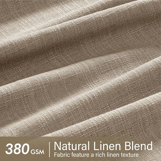 MIULEE Pinch Pleated Thick Linen Curtains 84 Inches Long 2 Panels - Image 4
