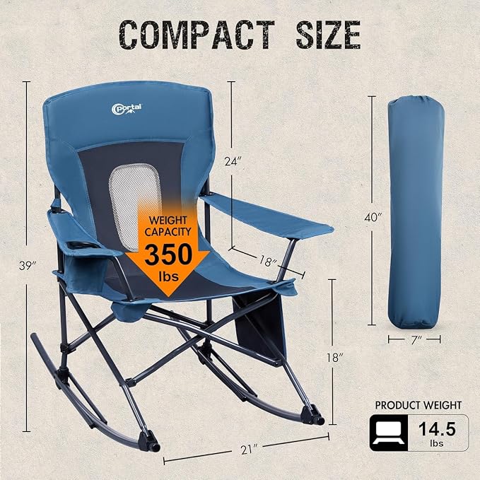 Portal Outdoor Rocking Chair Camping Folding Portable Rocker - Image 3