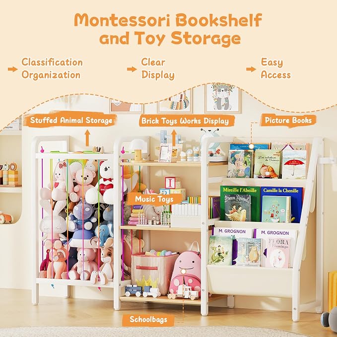B1 Kids Bookshelf and Toy Storage, 3-Tier Book Shelf - Image 7
