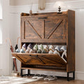 MU Shoe Storage Cabinet with 2 Flip Drawers, Freestanding Shoe Rack Cabinet by MU