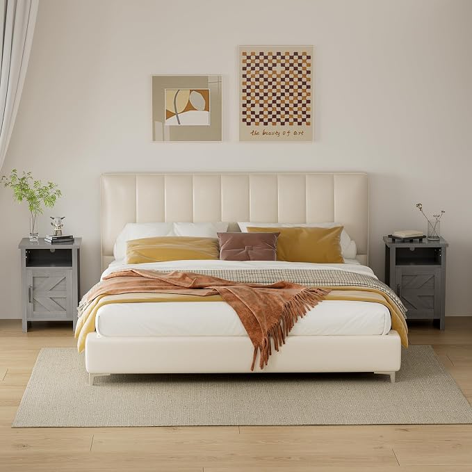 YESHOMY Farmhouse Modern Nightstand - Image 2