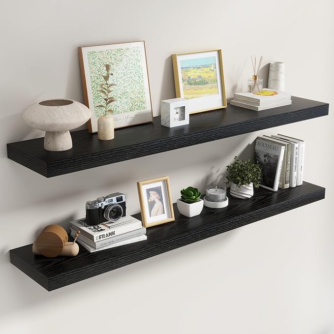 Dreamland 55 Inch Black Floating Shelves by Dreamland