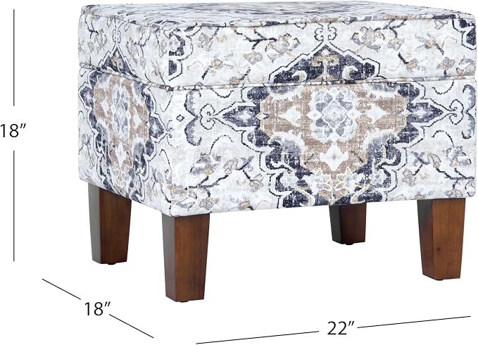 Homepop Home Decor |K7646-A862 | Upholstered Modern Rectangular Storage Ottoman - Image 3