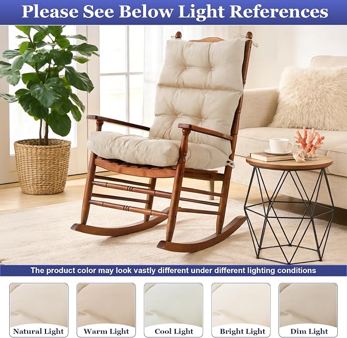 Rocking Chair Cushion, Waterproof and Fade-Resistant Adirondack Rocker Cushions - Image 6