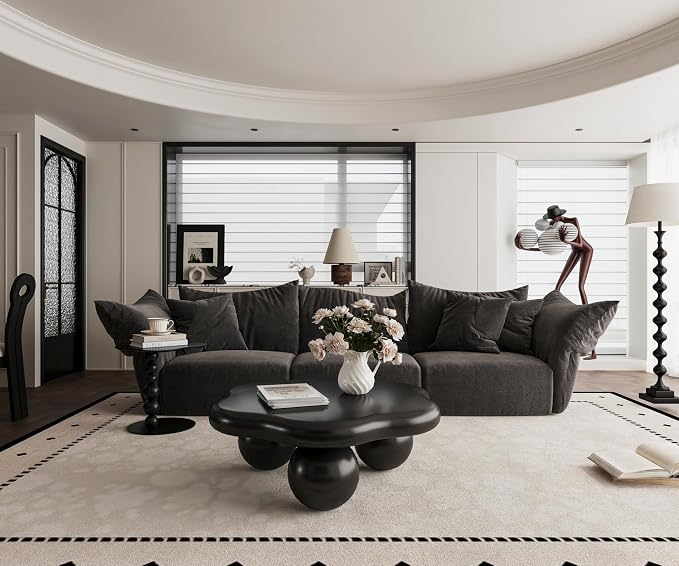35" Cloud Coffee Table with 3 Ball Legs, Modern Minimalist Petal Center Table - Image 9