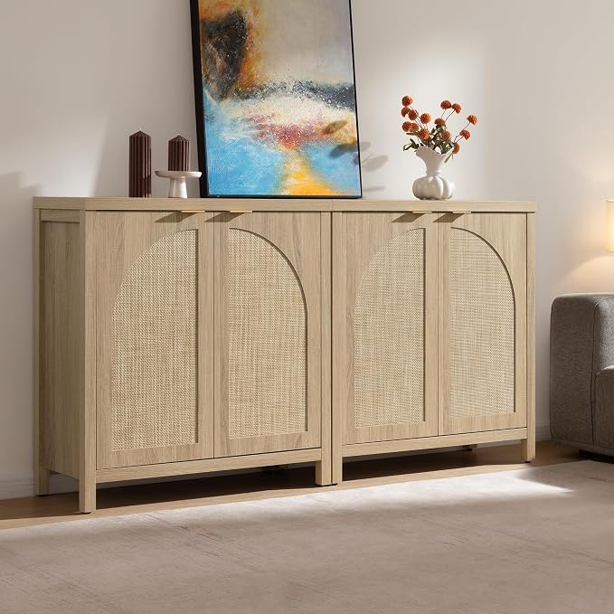 SICOTAS Rattan Sideboard Buffet Cabinet - Image 3