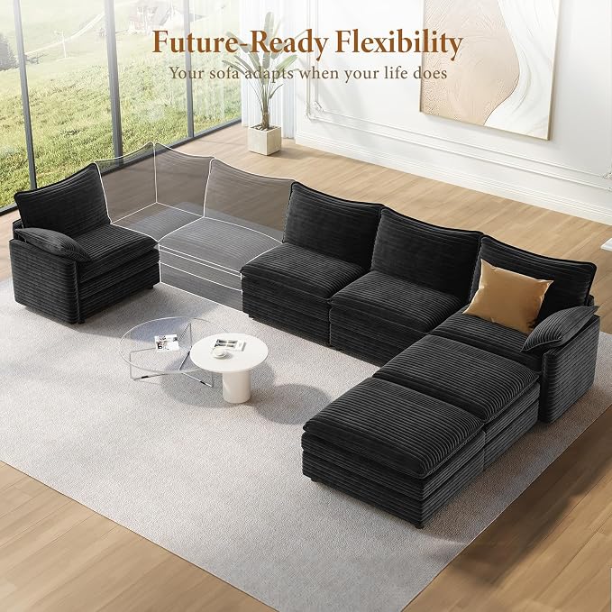 Vesgantti 142" U Shaped Sectional Cloud Couch, Large Cloud Modular Sectional - Image 8