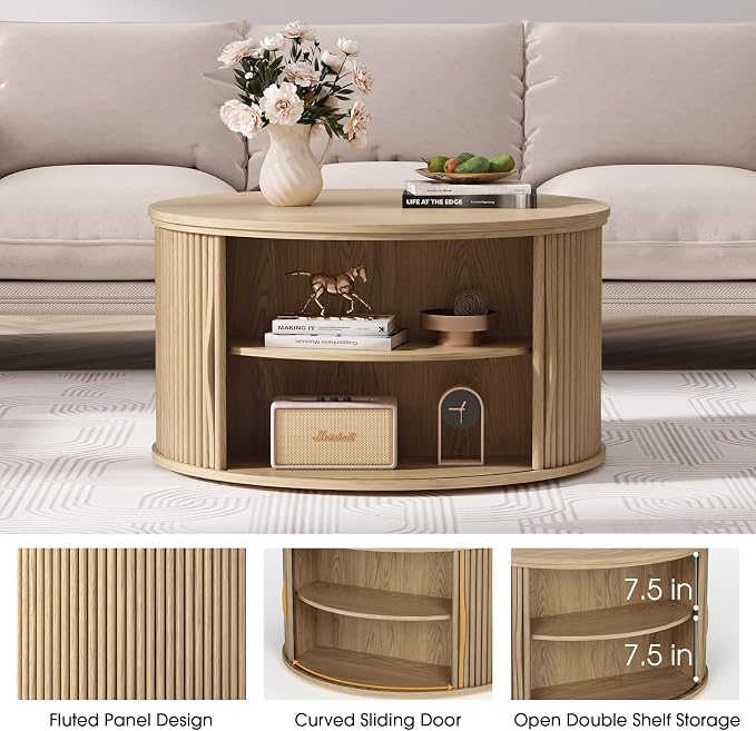 SULIVES Round Coffee Table - Image 3