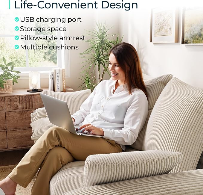 LINSY HOME Sectional Loveseat Sofa - Image 3