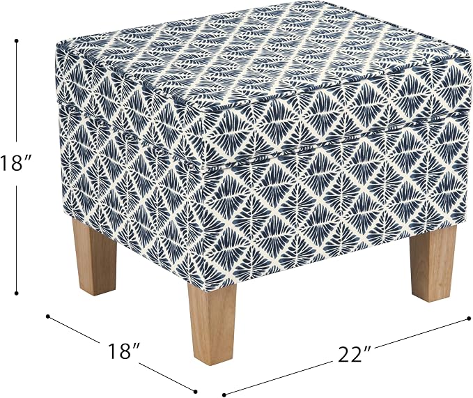 HomePop Home Decor |Upholstered Modern Rectangular Storage Ottoman | Hinged Lid - Image 3