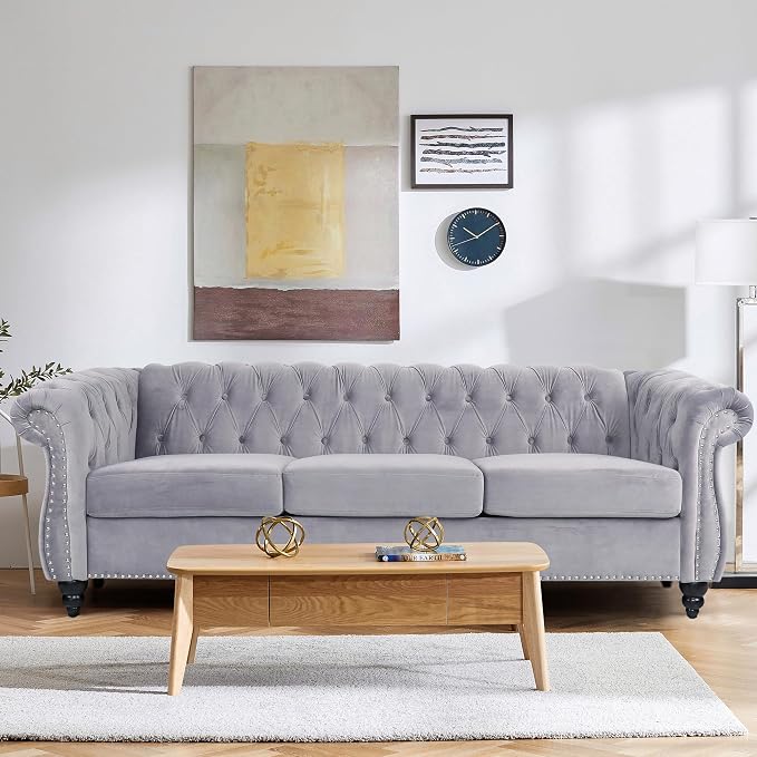 QHITTY 2 Piece Living Room Set, Sectional Chesterfield Sofa Chair Contemporary - Image 8