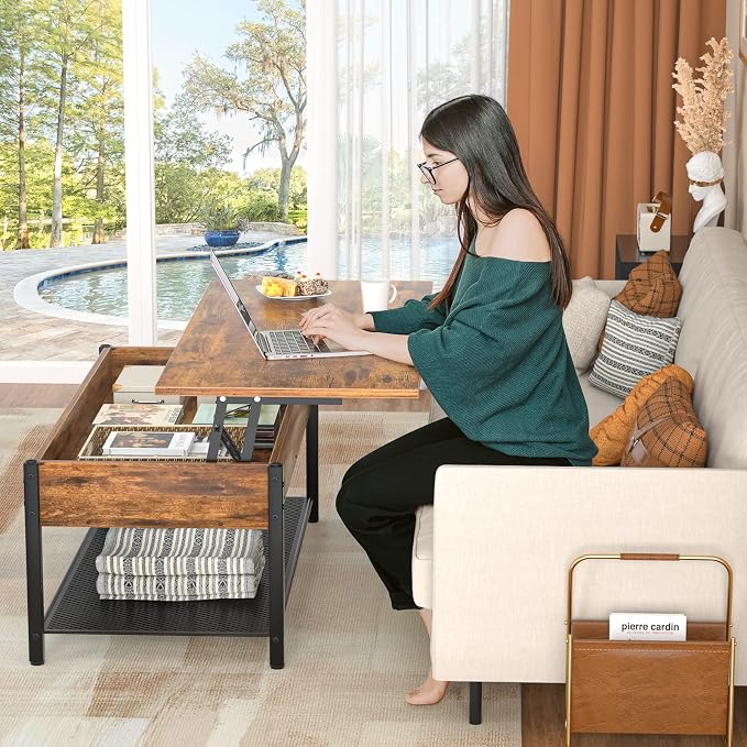 Homieasy 41.7" Lift Top Coffee Table - Image 7