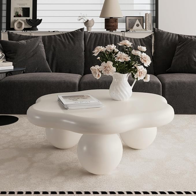 35.03" Cloud Coffee Table for Living Room Unique Coffee Table Modern Low Coffee - Image 3
