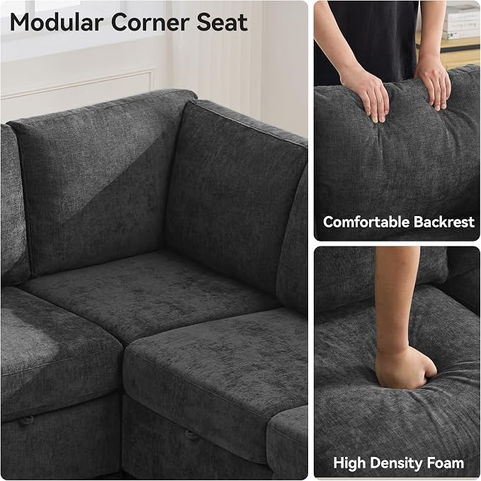 127'' Oversized U Shaped Modular Sofa, Sectional Couches - Image 4